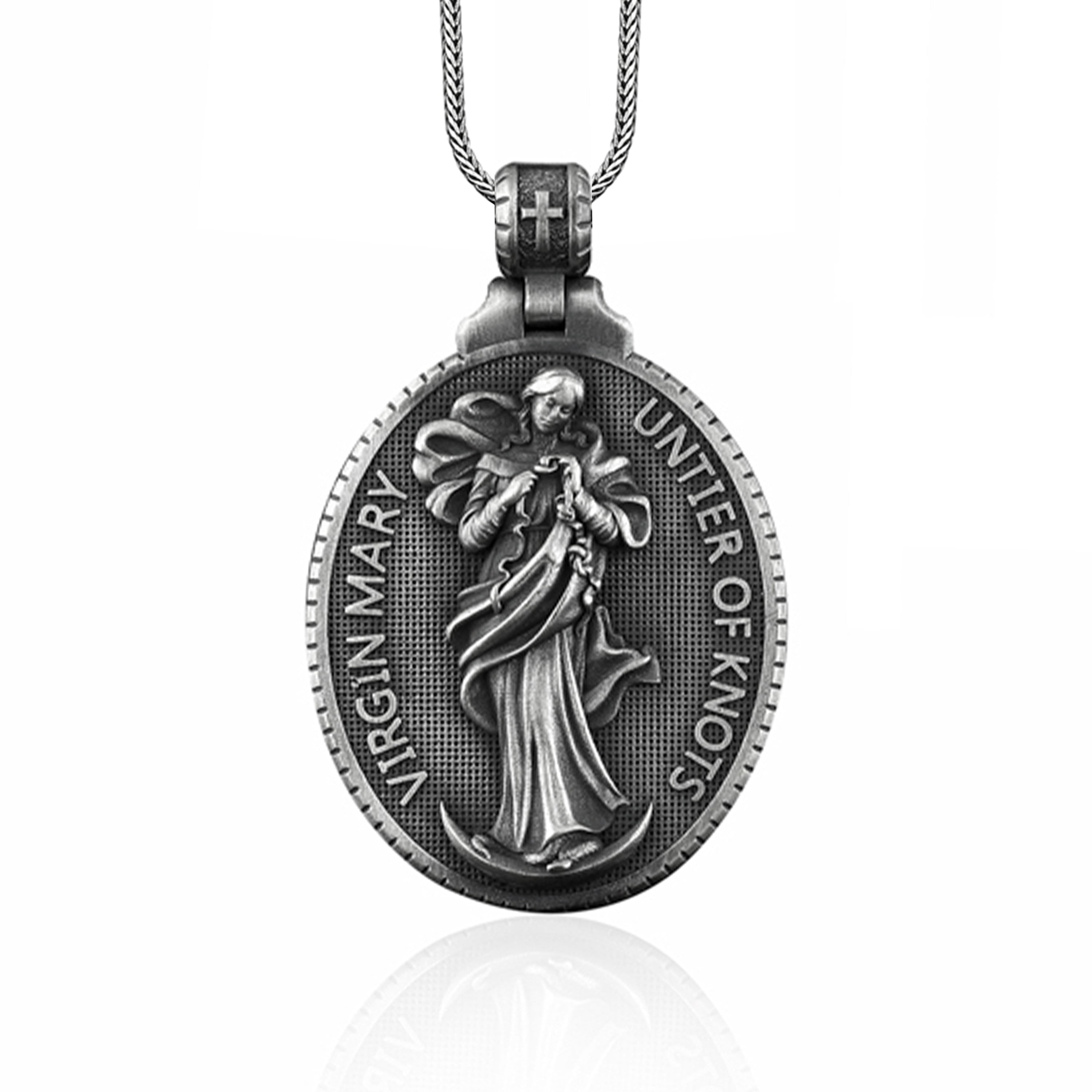 Amazon.com: HATOKYO Vintage Catholic Virgin Mary Necklace Stainless Steel  for Men Women Amulet Biker Pendant Necklace Jewelry Gift : Clothing, Shoes  & Jewelry