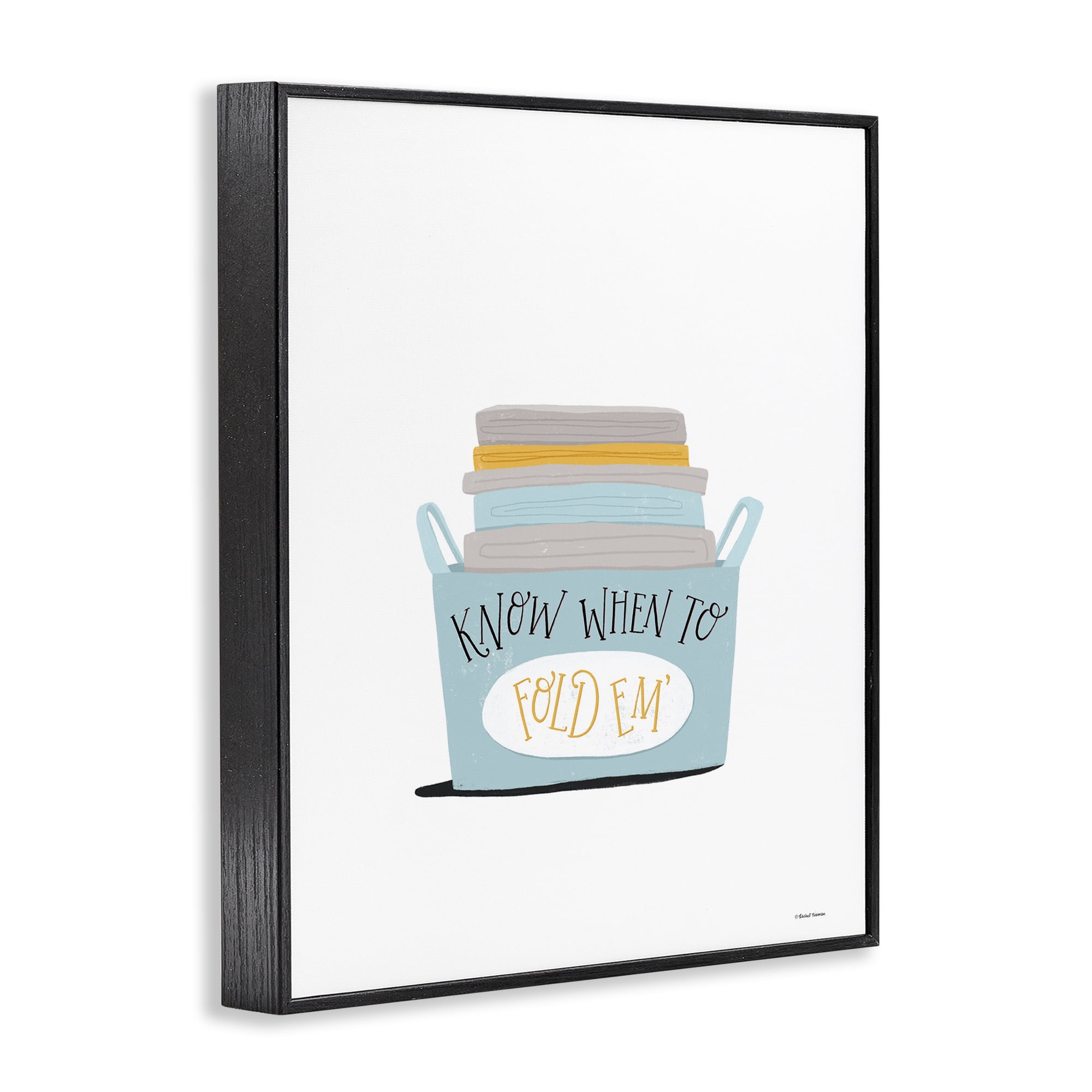 Stupell Industries Know When to Fold Typography Painting Black Framed Art Print Wall Art, 11 x 14