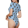 thumbnail image 2 of Saiise Motif Visage de Bouledogue Français Grenouillère à Manches Courtes Col Rond Pyjama Extensible avec Fermeture à Pression-Très Grand, 2 of 7