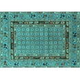 thumbnail image 1 of Ahgly Company Indoor Rectangle Oriental Turquoise Blue Industrial Area Rugs, 2' x 3', 1 of 4
