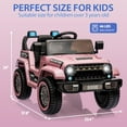 thumbnail image 4 of Litake 12V Kids Ride on Truck Car, 4 Wheeler Electric Vehicles with Remote Control, Spring Suspension, 3 Speeds, LED Lights, Music, MP3, Battery Powered Ride on Toy Gift for Boys Girls, 4 of 6