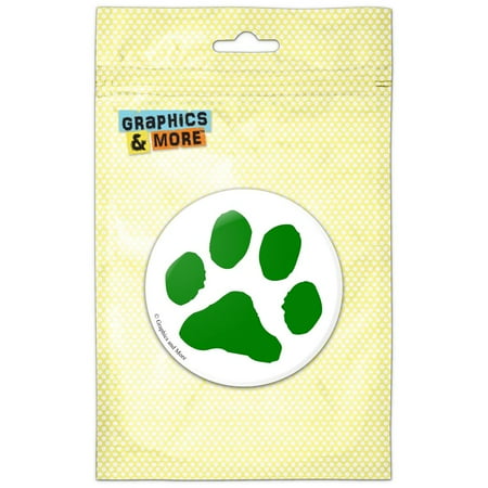 

Paw Print Green Refrigerator Button Magnet