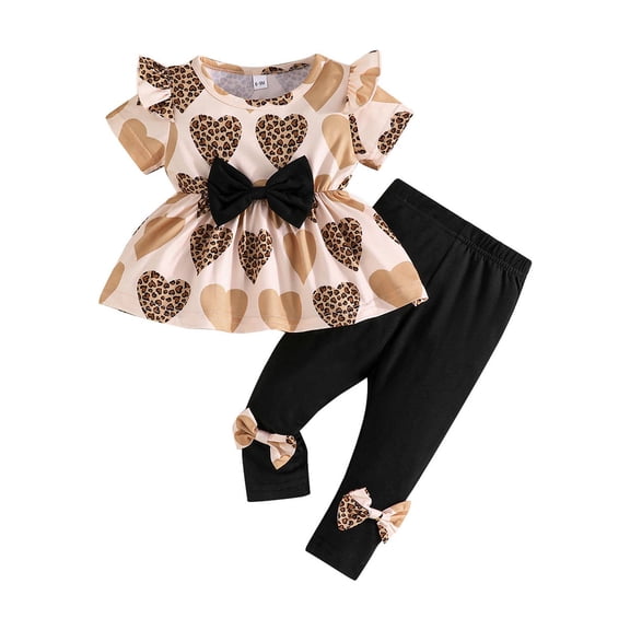 KEXE Baby Girl Clothes Toddler Girl Summer Clothes Toddler Baby Girl Outfits Summer Clothes Infant Spring Short Sleeve Shirt Tops Cute Shorts Set