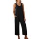 thumbnail image 1 of Mono sin mangas para mujer: cuello sin mangas, pantalón ancho informal, corte holgado, con bolsillos, 1 of 5
