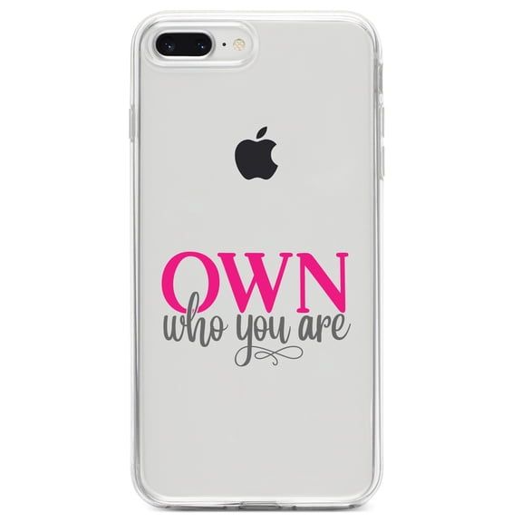 DistinctInk Clear Shockproof Hybrid Case for iPhone 7 PLUS / 8 PLUS (5.5" Screen) TPU Bumper Acrylic Back Tempered Glass Screen Protector - OWN Who Your Are