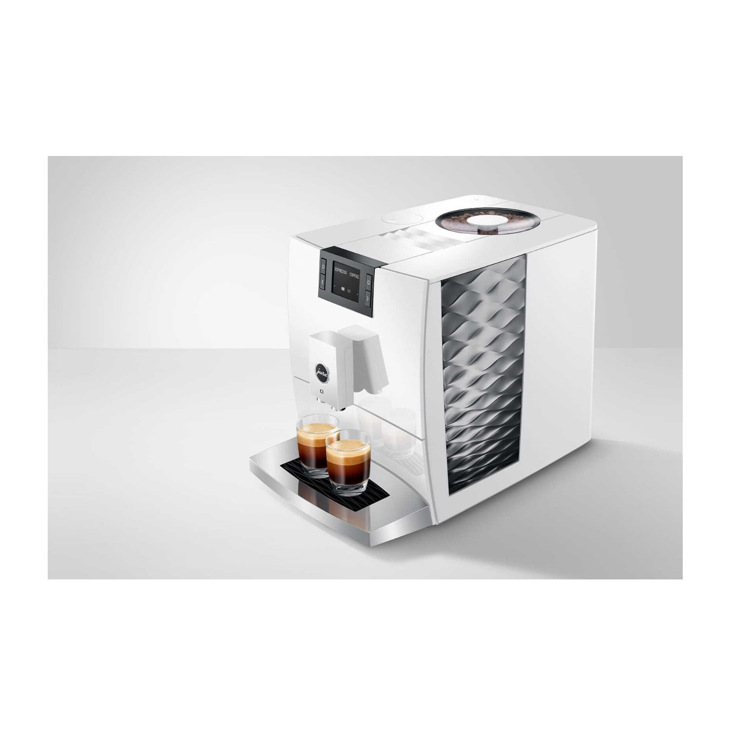 JURA C3 Automatic Coffee and Espresso Machine with 4 Specialties, Professional Aroma Grinder and and Dual Cup Function (Piano White)