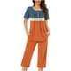 thumbnail image 2 of Sexy Pijama Conjunto para las Mujeres, Cuello Redondo Blusa de Manga Corta Y Pantalones, Traje de Moda Casual, 2 of 9
