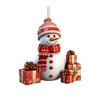 Cheapark Christmas Snowman Hanging Decoration - Flat Acrylic Ornament, Versatile Accent for Christmas Tree, Car Interiors & Holiday Gift Decor