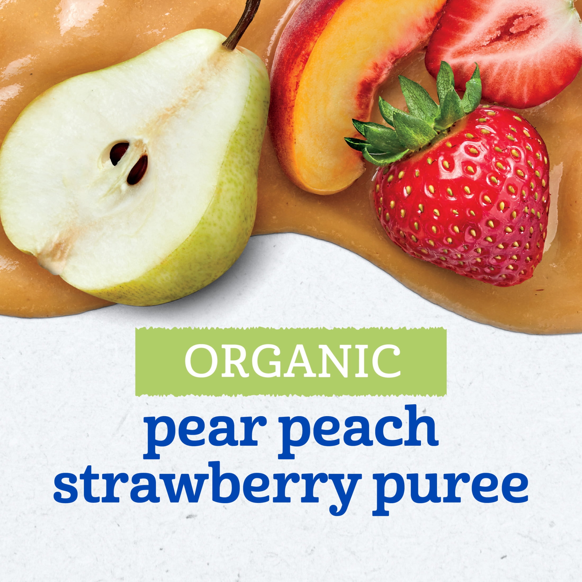 Gerber 2nd Foods Organic Baby Food, Pear Peach Strawberry, 3.5 oz Pouches (12 Pack)
