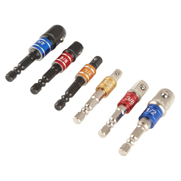 Juego de extensión de adaptador de llave de tubo, juego de adaptador de enchufe de 6 piezas Juego de adaptador de enchufe Adaptador de enchufe de destornillador de impacto Probado y confiable