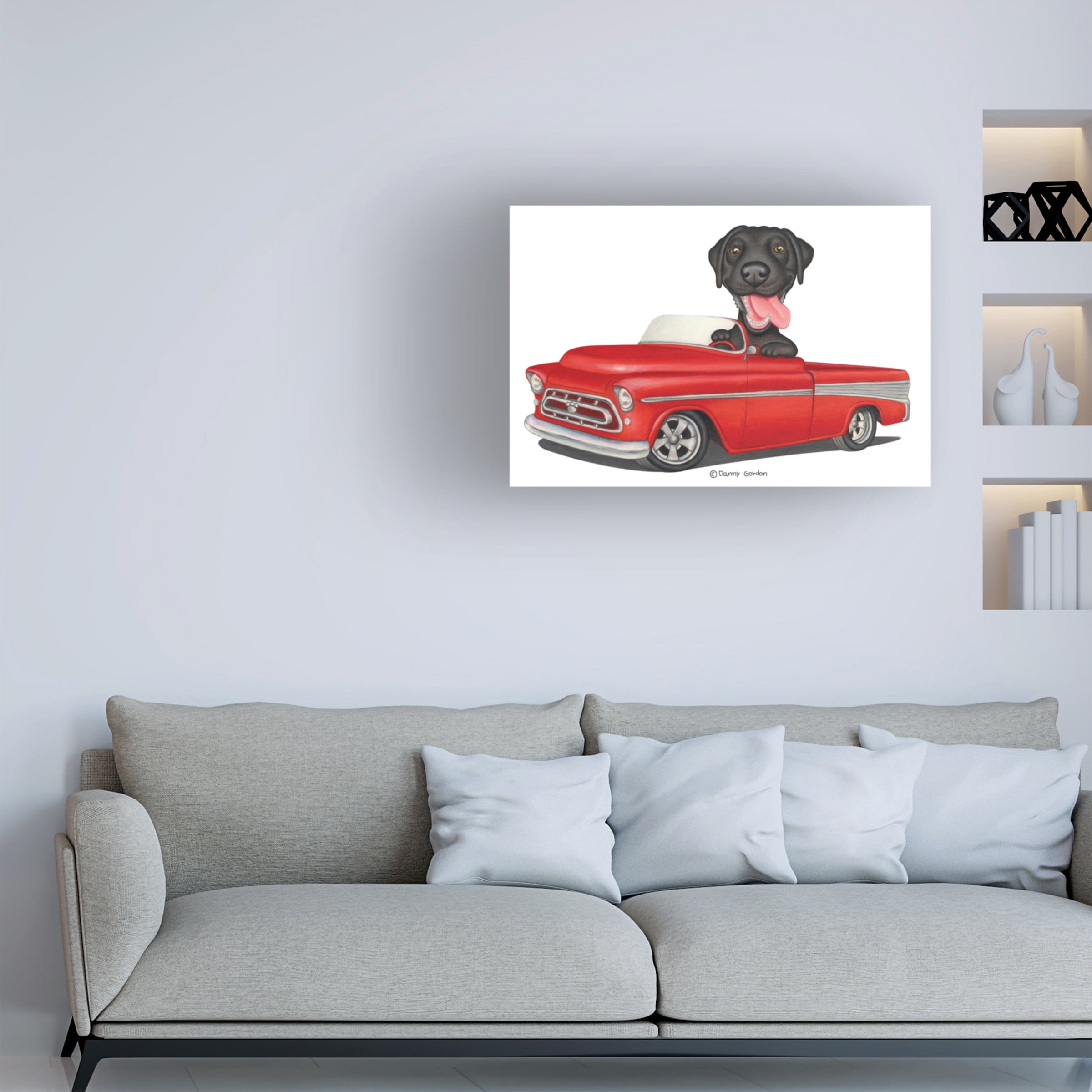 Danny Gordon Art 'Black Lab in Red Truck' Canvas Art
