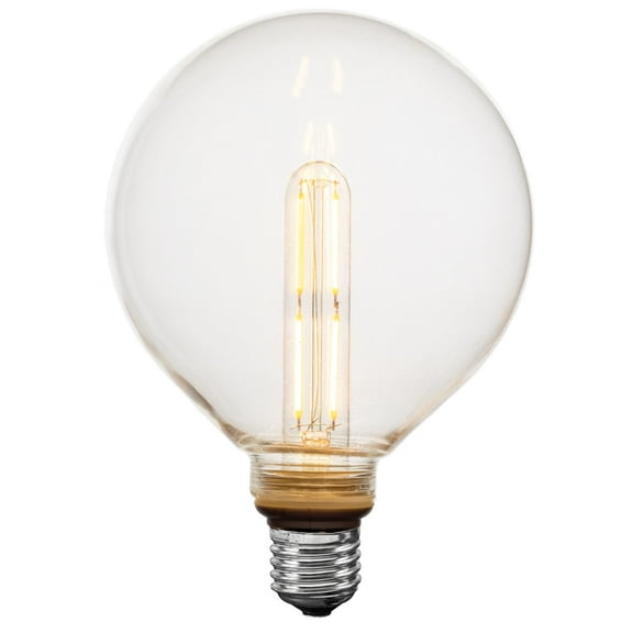 Festive Living Glassa G125   T25 LED Filament Indoor/Outdoor Covered Patio Pendent Edison Replacement Bulbs, Warm White 2700K, E26 Medium Base, 4 Watt