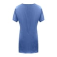thumbnail image 5 of Tunic Tops for Women Summer Short Sleeve V Neck Irregular Hem Casual Plain Long T Shirts with Pockets, 5 of 6