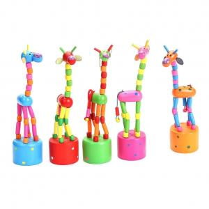 - Fancyleo Kids Intelligence Toy Wooden Dancing Giraffe Push Puppets Swing Body Rocking Giraffe Cartoon Fingers Toys Home Decoration Baby Kids Wooden Toys-Random Color