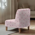 thumbnail image 5 of HELLHERO Pink Leaf Print Armless Accent Chair Cover, Elastic Bottom Trendy Armless Accent Chair Protector for Living Room Conferences, 5 of 8