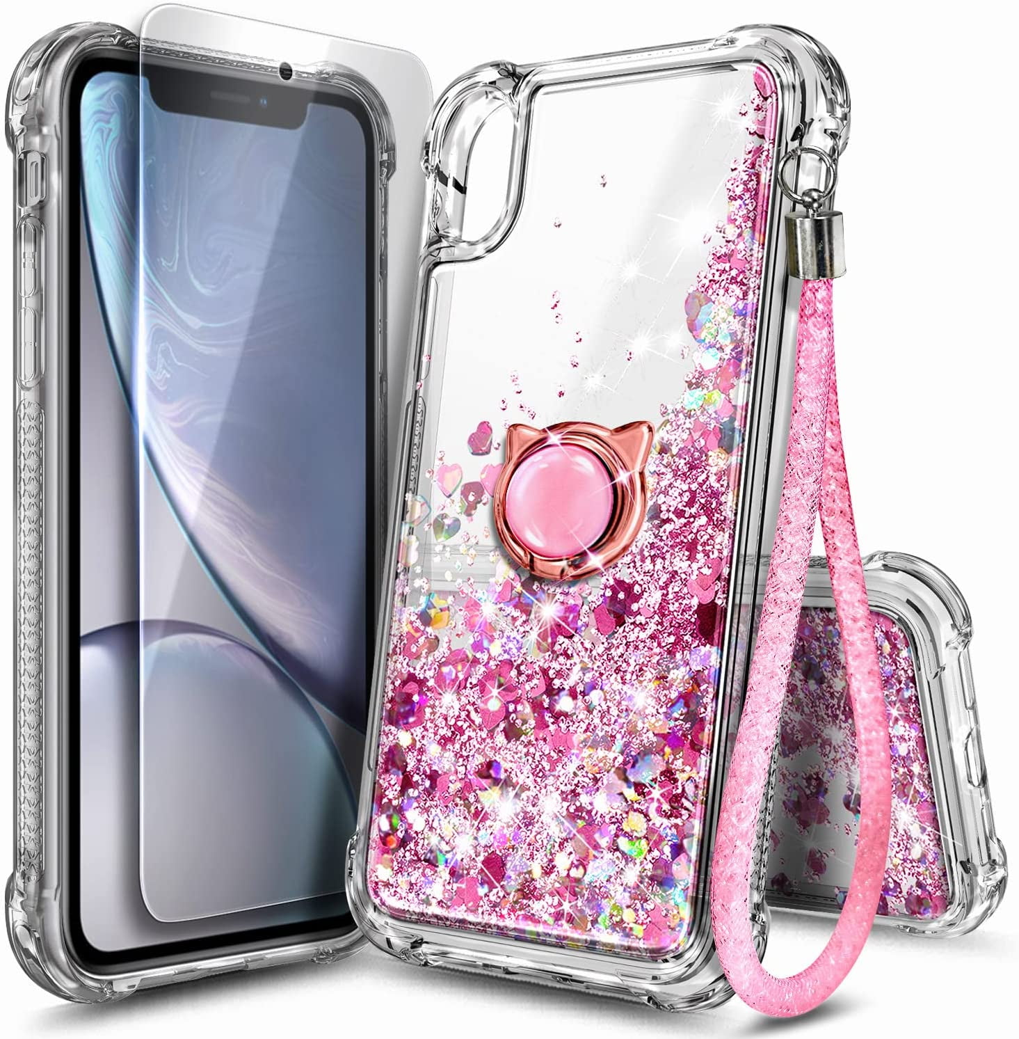 Nagebee Phone Case Compatible for iPhone XR with Tempered Glass Screen