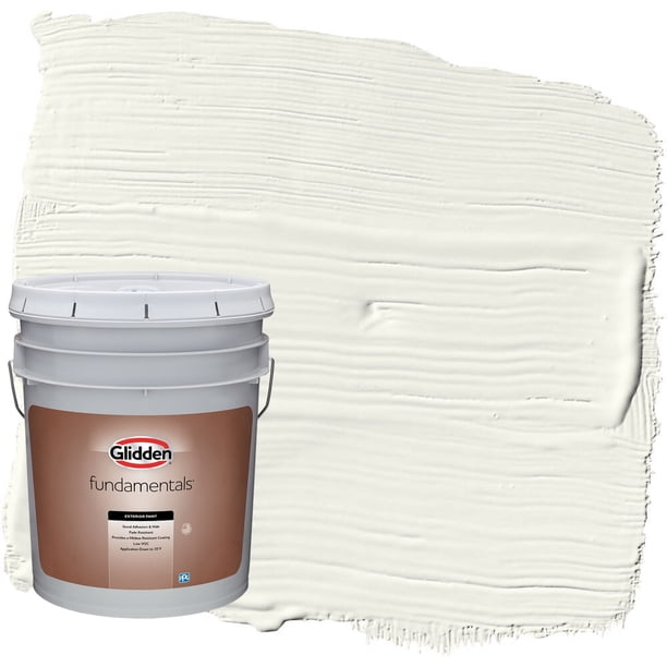 Glidden Fundamentals Exterior Paint Gypsum, Flat, 5 Gallons