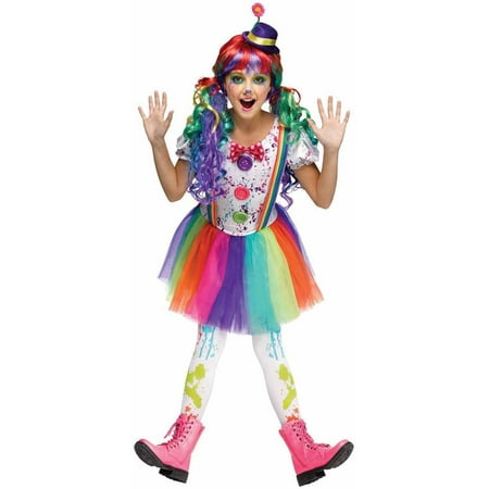 Crazy Color Clown Child Halloween Costume