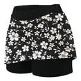 thumbnail image 3 of LEBONYARD Women's Versatile Yoga Skort,Women Solid Color Bottom Pants Floral Skirt Medium Waist Skirt Pants Sports Shorts Bottom Skirt Black XXL, 3 of 5