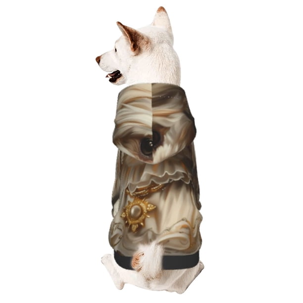 Fotbe Regal Dog In Royal Attire Sudadera con Estampado para Perros Pequeños – Suéter con Capucha para Mascotas, Tela Suave de Forro Polar con Bolsillo-XX-Large