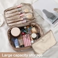 thumbnail image 4 of Neceser de viaje para maquillaje y cosméticos, ideal para mujeres y hombres (café), 4 of 5