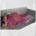 thumbnail image 6 of Mandala Soft Flannel Fleece Throw Blanket, Watercolor Paint Background Plain Hand Drawn Doodles Motifs Print, Cozy Plush for Indoor and Outdoor Use, 50" x 60", Pink Coral White, by Ambesonne, 6 of 6