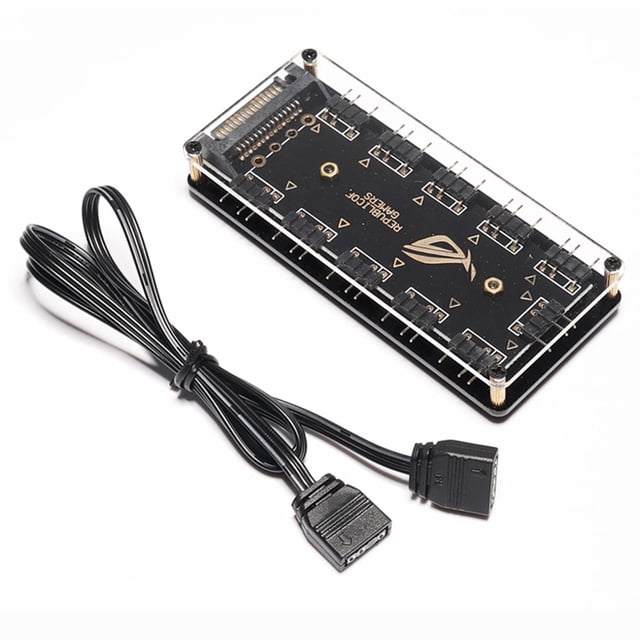Rgb 3-Pin 5V 10 Hub Splitter Sata Power 3Pin Argb Adaptador Cable De Extensión Rgb Led Strip Light Splitter Hub Scienceny EL009118-00