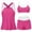 Pink, variant on VBVC Women's 3 Piece High Waisted Tankini Set , Athletic Modest Bathing Suit For Women , Ladies' Color Block Workout Swimwear with Pockets,Army Green,S-2XL