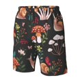 thumbnail image 5 of Kll Mushroom With Snails Men'S Casual Summer Beach Shorts Hawaiian Shorts With Pockets-3x-Large, 5 of 9