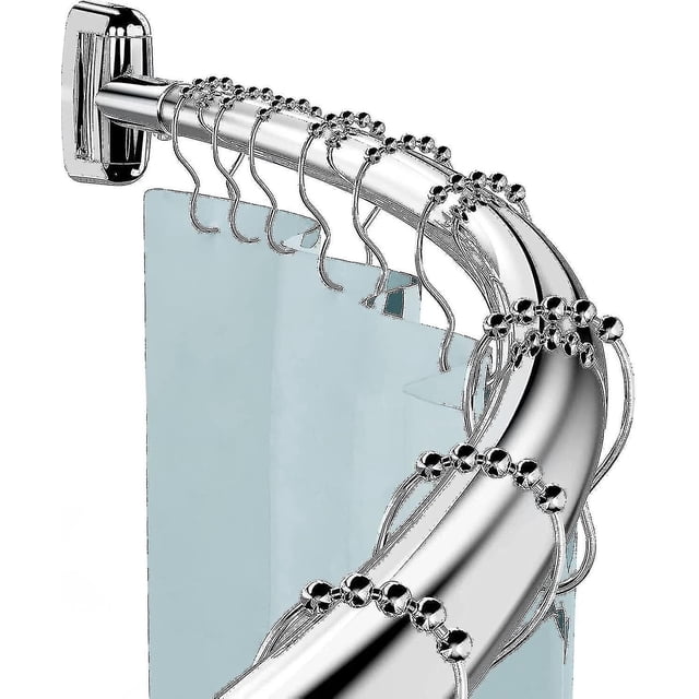 Adjustable Curved Shower Curtain Rod - 304 Stainless Steel Rings Included-SinKeeU