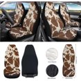 thumbnail image 2 of Yuyamidu Brown Cow Print Car Front Seat Covers Set of 12 Cute Steering Wheel Cover Seat Belt Pads Armrest Prorector Trash Bin Sunglass Pocket Rear View Mirror Cover Coasters Wrist Key Chain, 2 of 7
