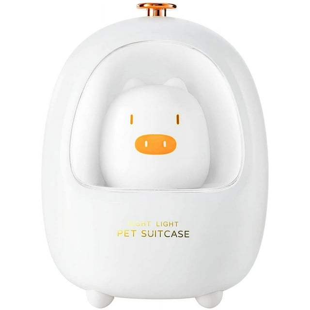 Luz de noche para niños, 3 colores, regulable, para habitación de bebé, guardería, recargable por USB, con forma de cerdito.
