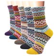 thumbnail image 1 of YZKKE 5 Pack Womens Vintage Winter Soft Warm Thick Cold Knit Wool Crew Socks Multicolor, 1 of 5