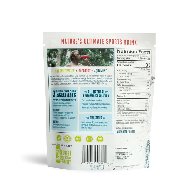 Laird Superfood Hydrate Coconut Water Mix, Beet 8 oz