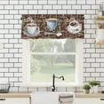 thumbnail image 4 of Window Curtains Valance Rod Pocket Curtain Drapery for Living Room Kitchen Bathroom Four Kinds of Coffee Soft&Washable Small Window Treatment Valances Tiers Farmhouse Nostalgia Retro 1 Panel\u2026, 4 of 5