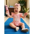 thumbnail image 4 of BemeyourBBs Baby Girls Summer Clothes Newborn Hospital Going Home Baby Girl Outfits She's Here Letter Print Fly Sleeves Romper and Bow Print Shorts Headband 3Pcs Set, 4 of 9