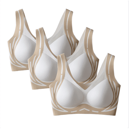 PRORMOOW High Impact Sports Bra  Workout Bras for Women  Bras for Women Everyday Bras Novelty Plus Size Push Up Full Coverage Seamless Steel Ring Sports Gathering Fixing Cup Bra