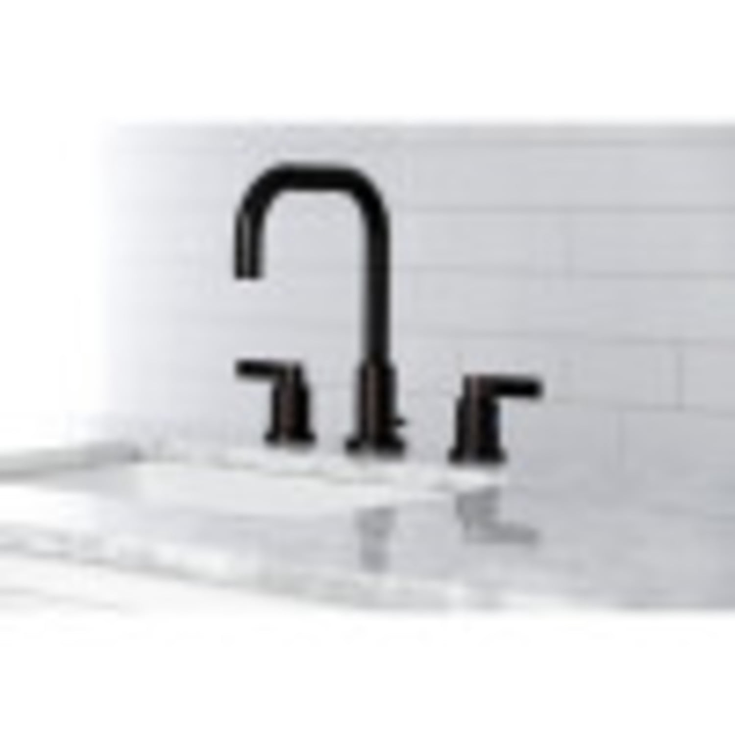 Kingston Brass FSC8935NDL NuvoFusion Widespread Deck Mount Bathroom Faucet with Brass Pop-up, Oil Rubbed Bronze