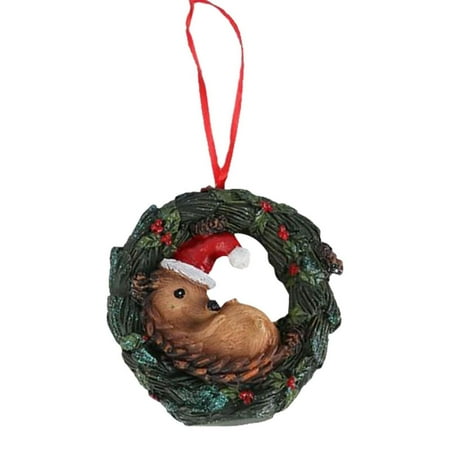 

Christmas Resin Pendant | Durable Pet in Wreath Statue | Festival Supply Pendant for Front Doors Walls Windows Winter Theme Parties