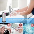 thumbnail image 3 of Dispensador de jabón sin contacto, infrarrojos, de acero inoxidable, ajustable, con sensor de manos libres, dispensador de jabón para baño, cocina, hotel, restaurante, 3 of 5