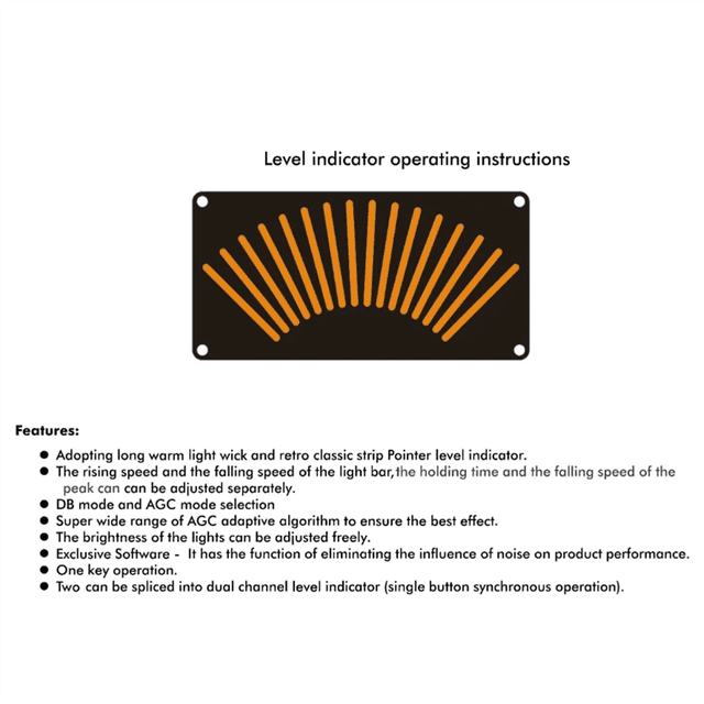 Indicateur de Niveau Rétro DIY LED Spectre Musical LED Indicateur de Niveau Audio Capteur de Rythme Lumière Contrôlée par la Voix