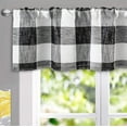 thumbnail image 6 of DriftAway  Buffalo Check Woven Plaid Pattern Lined Blackout Rod Pocket Window Curtain Valance Black 52" width x 14 " length, 6 of 7