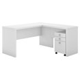 thumbnail image 1 of Bureau par Kathy Ireland Echo L Bureau en Forme avec Classeur en Blanc, 1 of 7