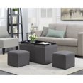 thumbnail image 4 of Designs4Comfort Sheridan Storage Bench with Two Ottomans in Gray Fabric, 4 of 6