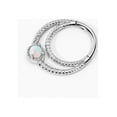thumbnail image 3 of FANSING Opal Septum Jewelry Surgical Steel Crescent Moon Septum Rings for Women Twisted Design Daith Earring Hoop 8mm Septum Piercing Jewelry 16 Gauge, 3 of 4