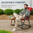 thumbnail image 6 of Best Choice Products Folding Outdoor Zero Gravity Rocking Lounge Chair w/ Headrest Pillow - Brown, 6 of 8