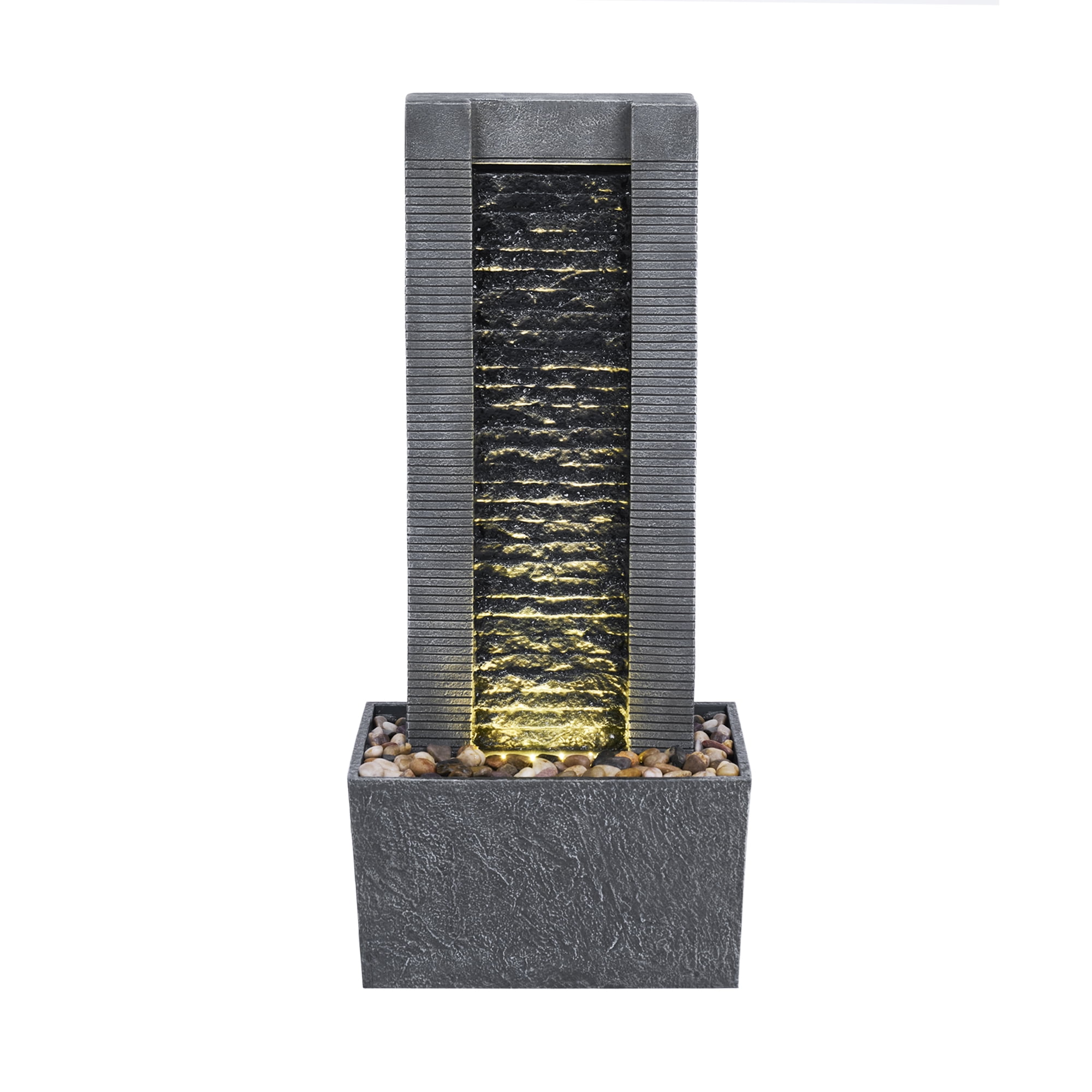 Teamson Home Demeter LED Waterfall Fountain, 29" LED Garden & Patio Water Feature