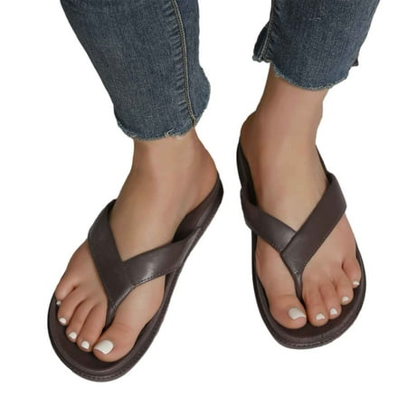 

Blphud Slide Slippers Women Slipper Flip Flops for Indoor and Outdoor Wear Summer Clip on Non Slip Soft Sole Slippers Trendy Beach Sandals Slippers for Women Brown 44