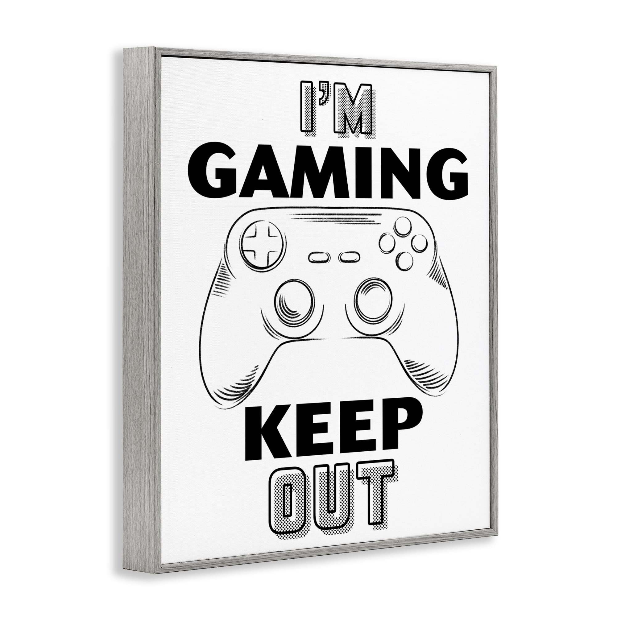 Stupell Industries Gaming Keep Out Gray Framed Giclee Art, design by Marcus Prime
