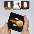 thumbnail image 4 of PAYOHTO Toggle Light Switch Wall Plate Baseball on Fire Black Double Switch Cover Standard Size 2-Gang 4.50" x 4.5" Unbreakable Polycarbonate Thermoplastic, 4 of 6